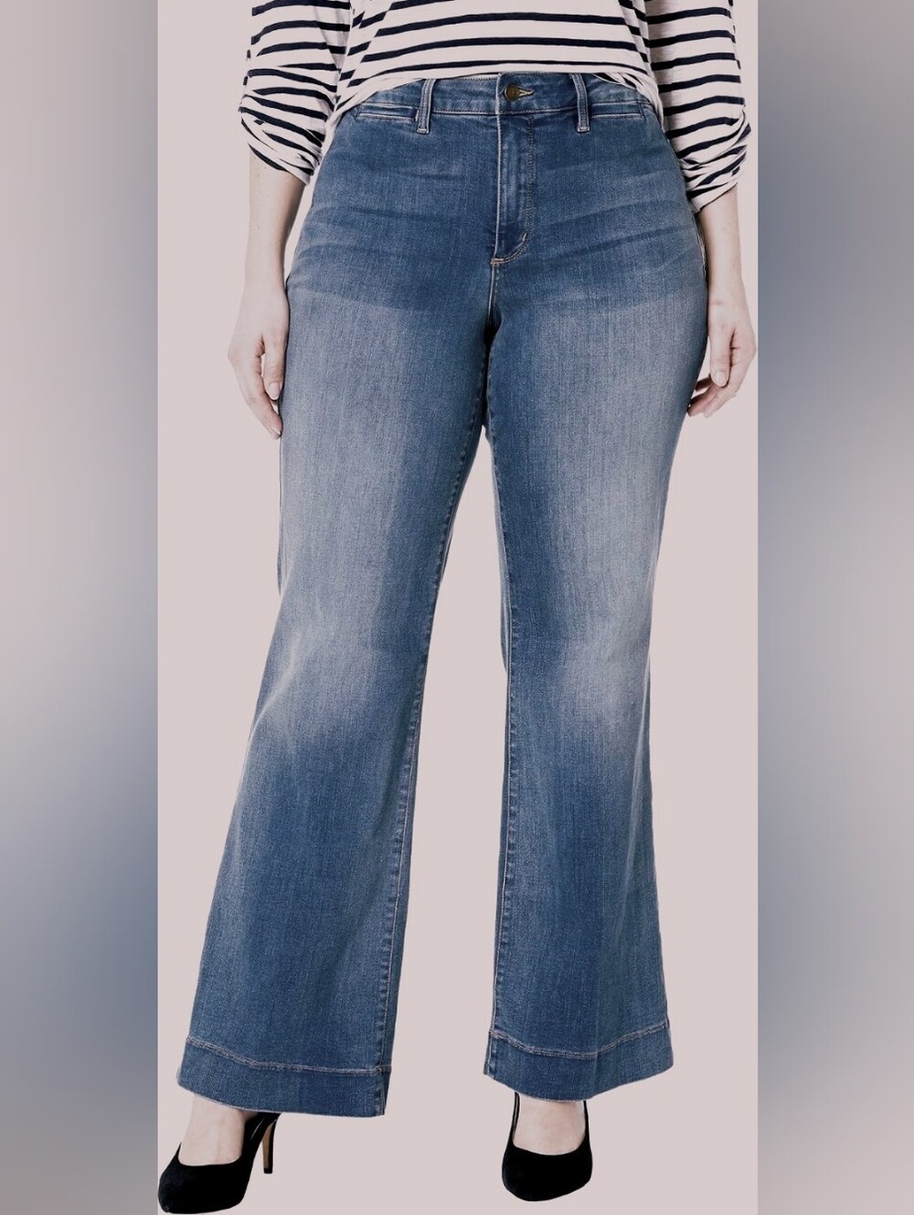 NYDJ Women's Mid-Rise Blue Flare Jeans